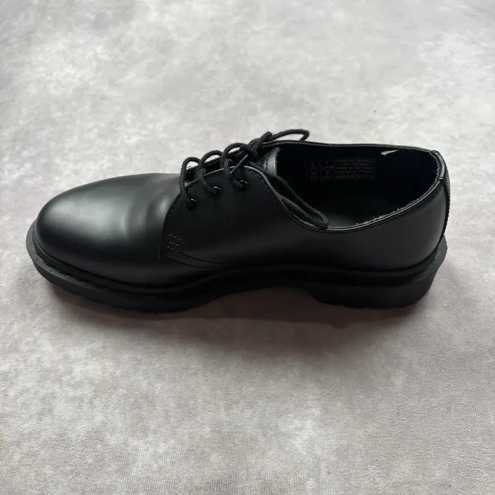 Dr Martens 1461 Mono 3 Eye Black Smooth Leather Oxford Shoes Mens 7 Womens 8